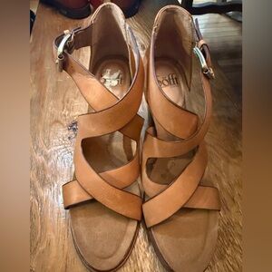 Sofft Tan Strappy Heel Sandals never worn